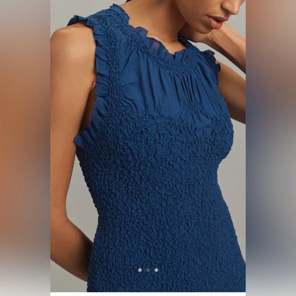 Anthropologie Ruffle-Trim Textured
Mini Dress - Picture 3 of 4